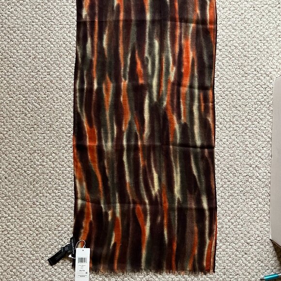 EIILEEN FISHER -- Silk & Wool Brushstrokes Oblong Scarf -- NEW with Tag